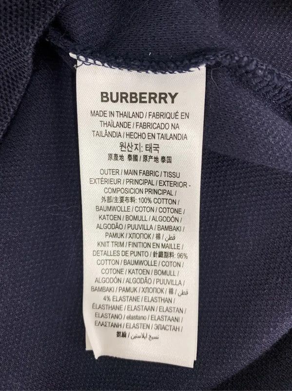 Burberry Burberry Men's Navy Cotton Polo Shirt Size US M / EU 48-50 / 2 - 7 Thumbnail