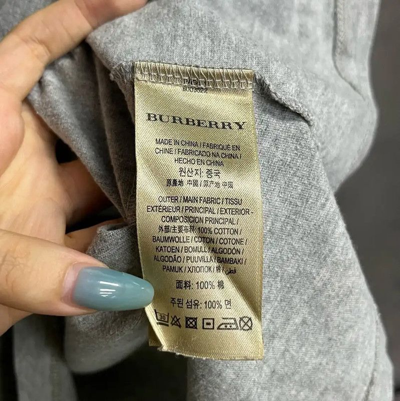 Burberry Burberry Men's Gray Cotton T-Shirt Size US L / EU 52-54 / 3 - 5 Thumbnail