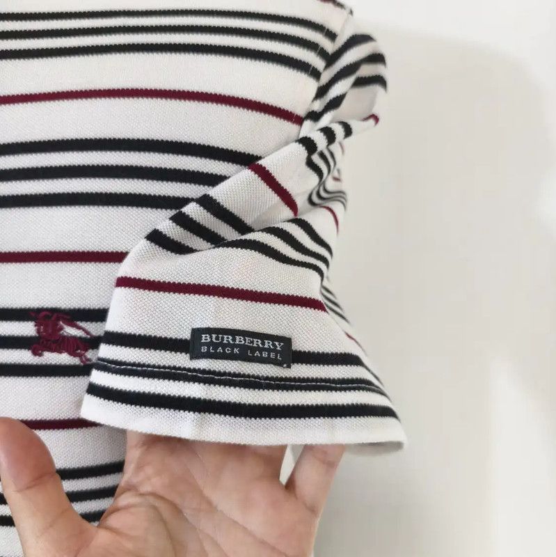 Burberry Burberry Men's Summer White Striped Polo Shirt Size US M / EU 48-50 / 2 - 3 Thumbnail