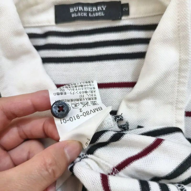 Burberry Burberry Men's Summer White Striped Polo Shirt Size US M / EU 48-50 / 2 - 6 Thumbnail