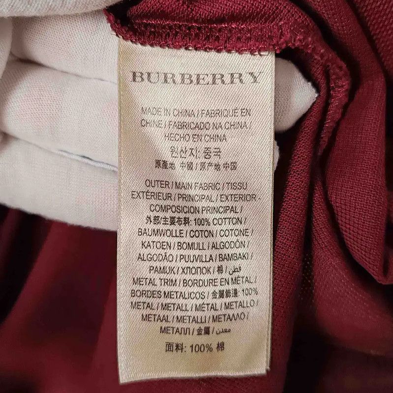 Burberry Burberry Red Men's Cotton Polo Shirt Size US L / EU 52-54 / 3 - 5 Thumbnail