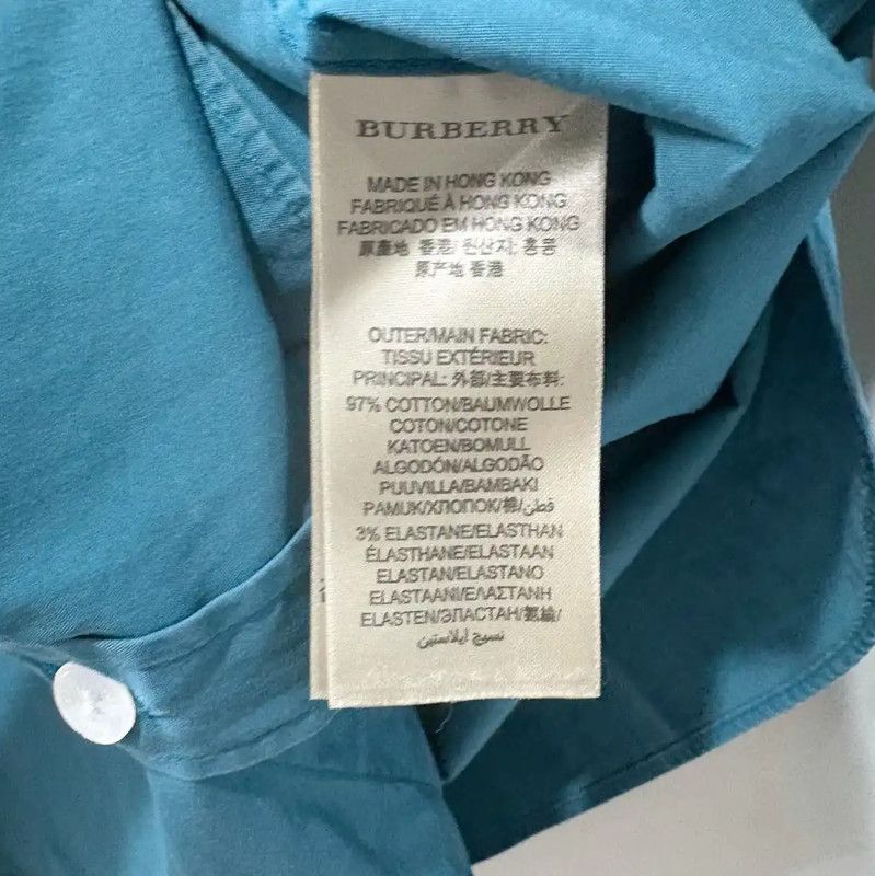 Burberry Burberry Blue Cotton Long Sleeve Shirt Size US M / EU 48-50 / 2 - 5 Thumbnail