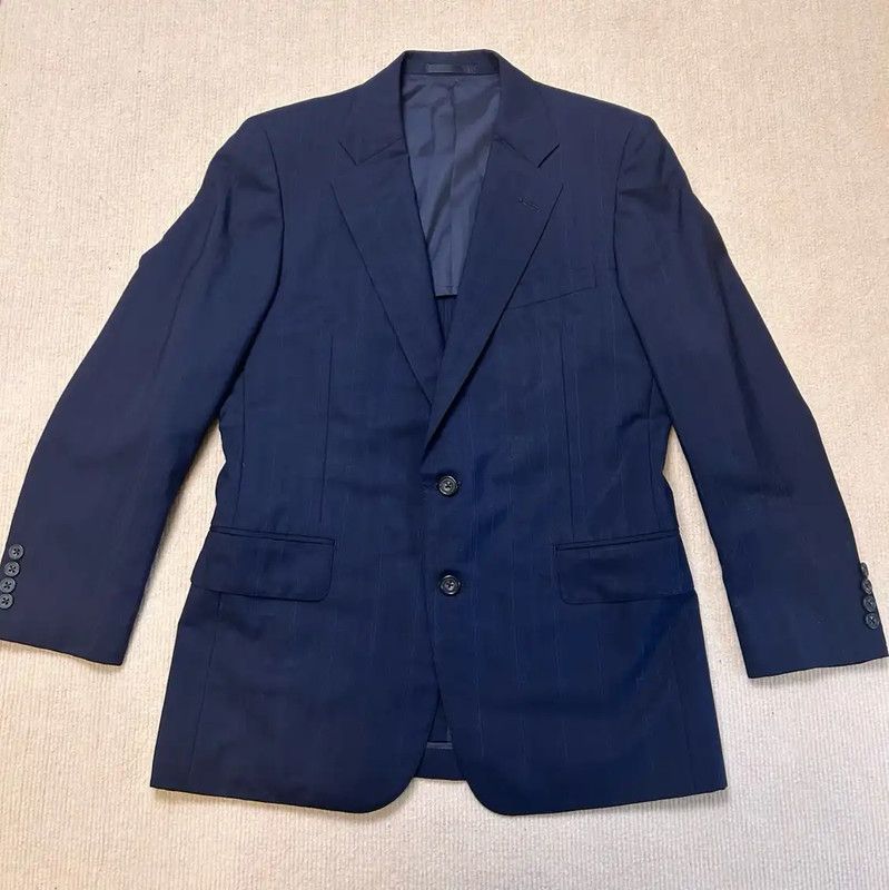 Burberry Burberry Men's Navy Wool Summer Jacket Size US M / EU 48-50 / 2 - 2 Thumbnail