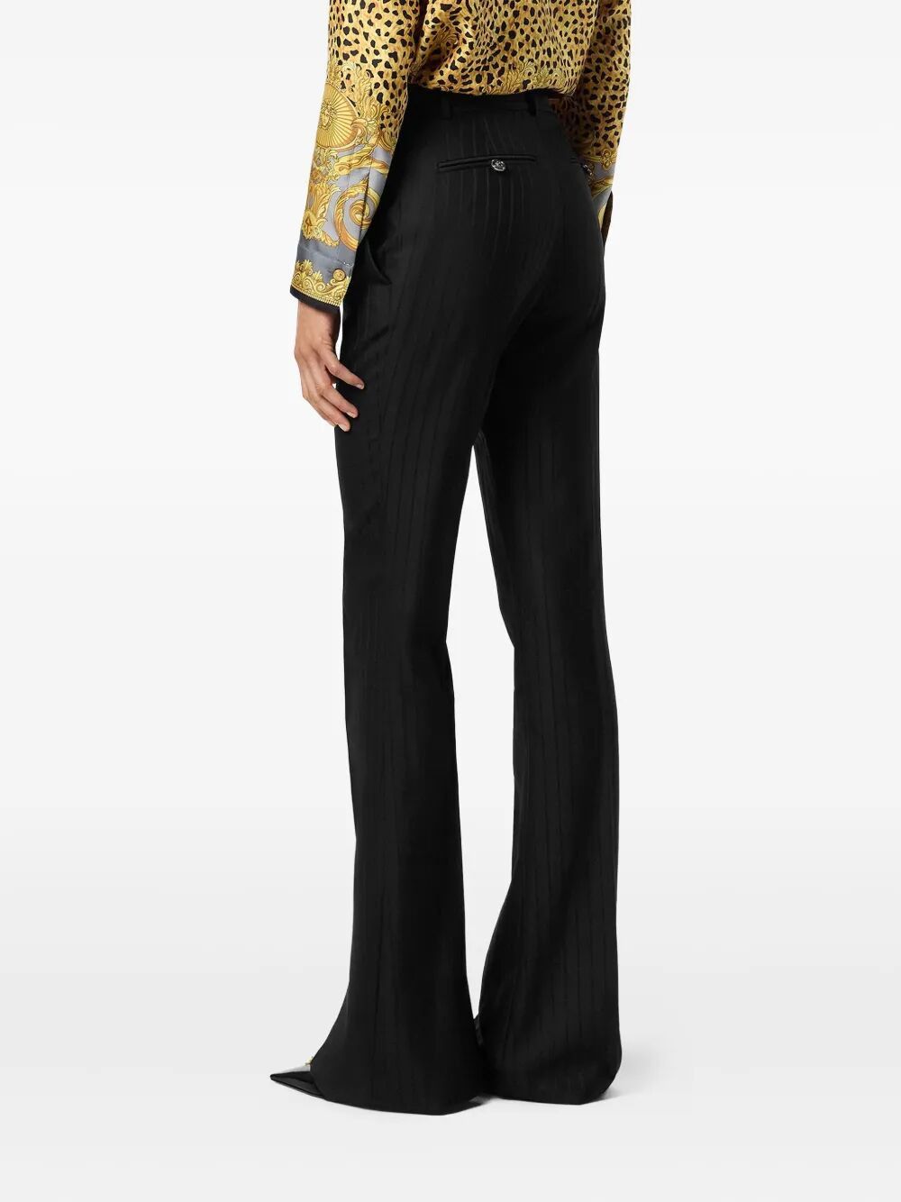 Versace INFORMAL PANT RESPONSIBLE WOOL TONAL PINSTRIPES Size 30" / US 8 / IT 44 - 2 Thumbnail