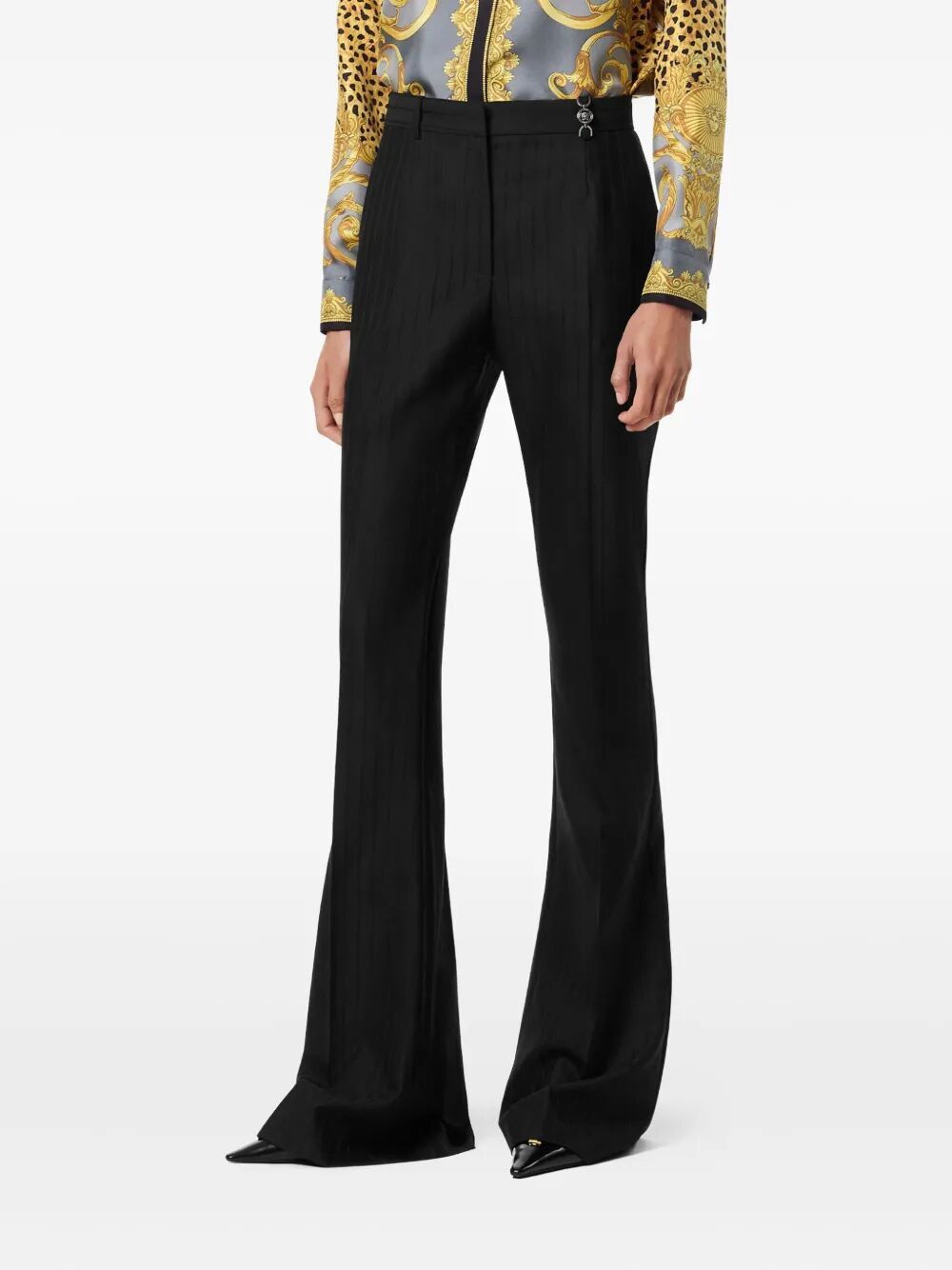 Versace INFORMAL PANT RESPONSIBLE WOOL TONAL PINSTRIPES Size 30" / US 8 / IT 44 - 4 Thumbnail
