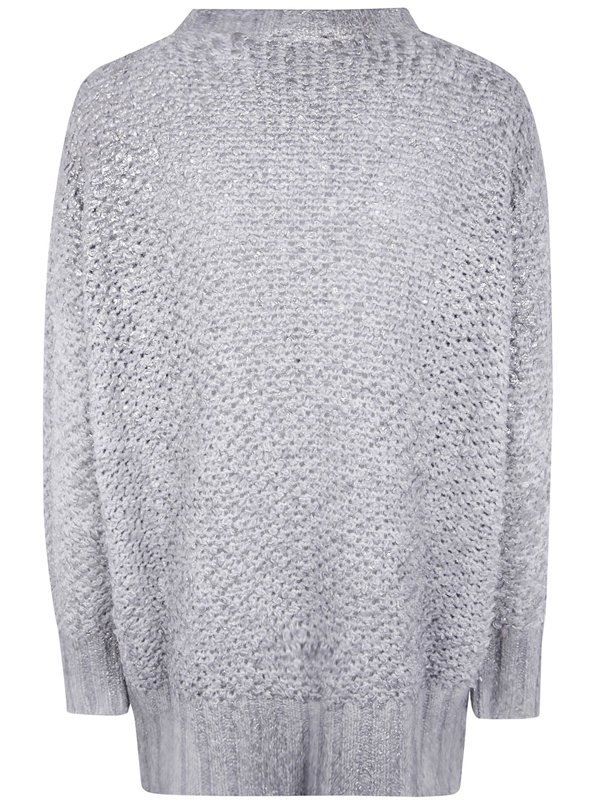 Avant Toi "HAND PAINTED" ROUND NECK FURRY STITCH PULLOVER WITH LAMINATION Size L / US 10 / IT 46 - 2 Thumbnail