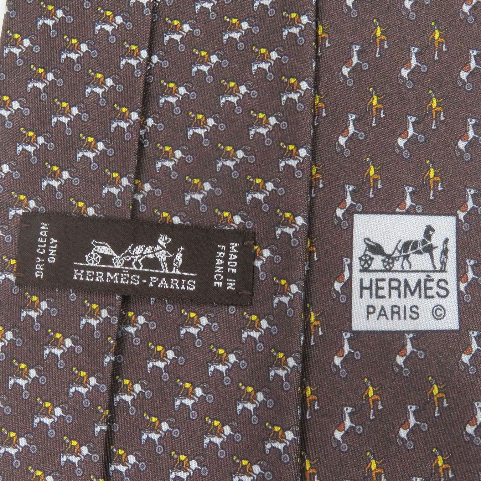 Hermes Hermes Hermes Jockey & Toy Horse Silk Tie Others Necktie DUTY FREE for USA Size ONE SIZE - 6 Thumbnail