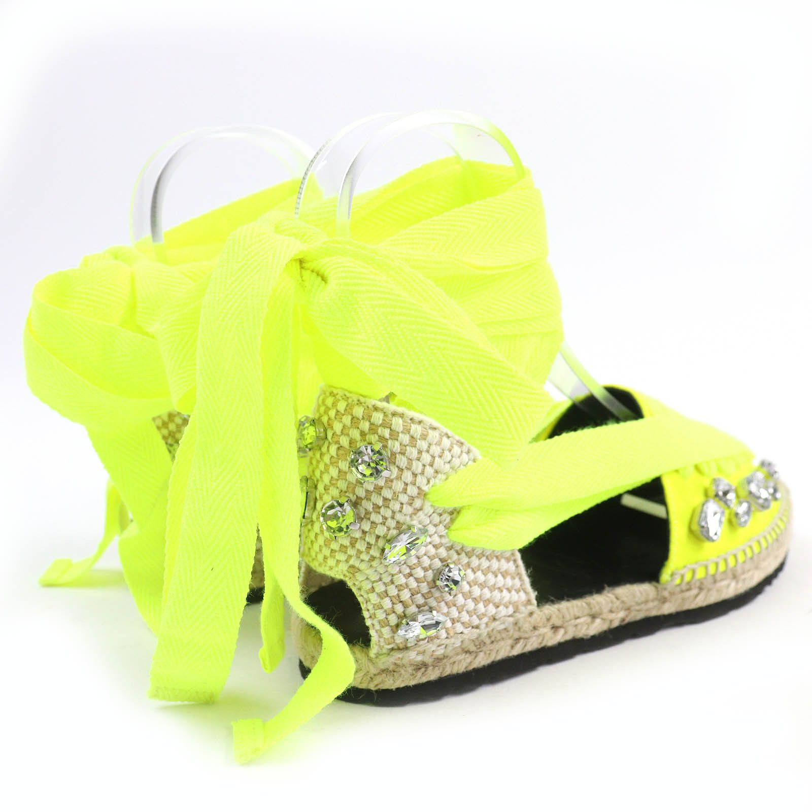 Loewe Loewe Loewe Lace-up espadrilles with jewels Sandals Natural Material Shoes DUTY FREE for USA Size ONE SIZE - 6 Thumbnail