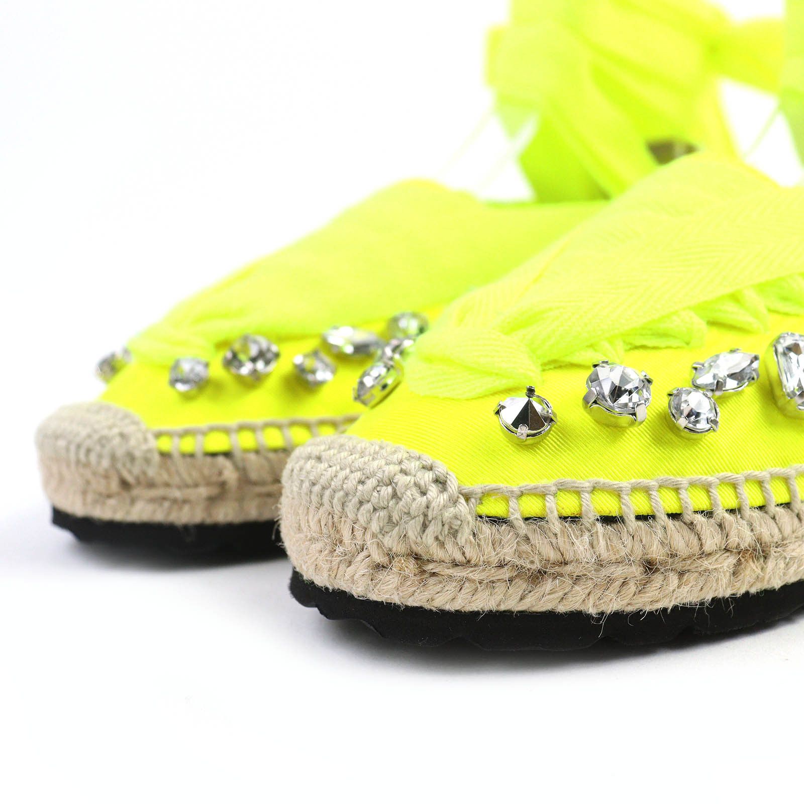 Loewe Loewe Loewe Lace-up espadrilles with jewels Sandals Natural Material Shoes DUTY FREE for USA Size ONE SIZE - 7 Thumbnail