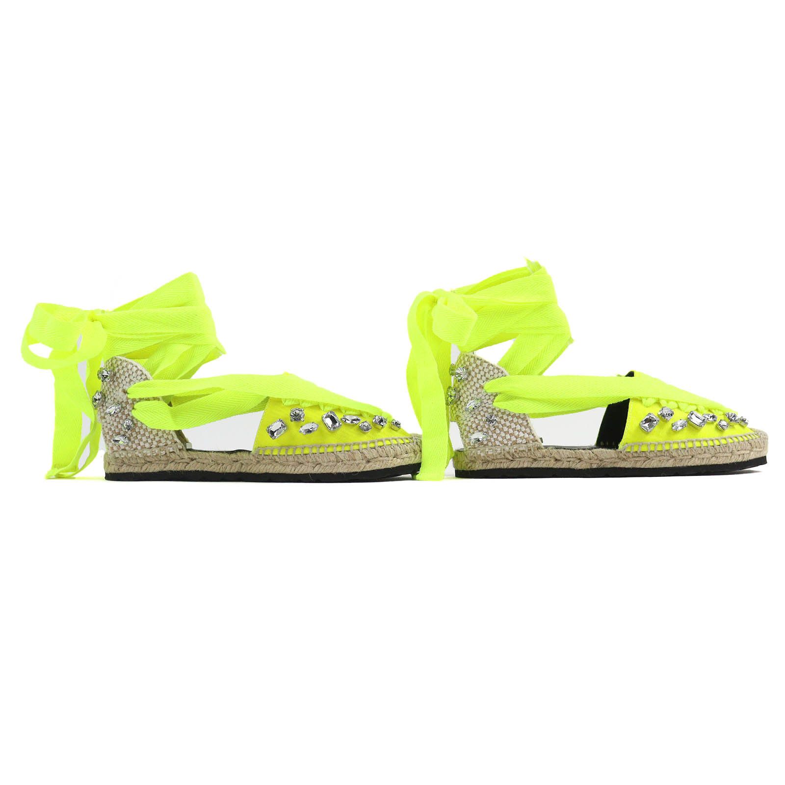 Loewe Loewe Loewe Lace-up espadrilles with jewels Sandals Natural Material Shoes DUTY FREE for USA Size ONE SIZE - 4 Thumbnail