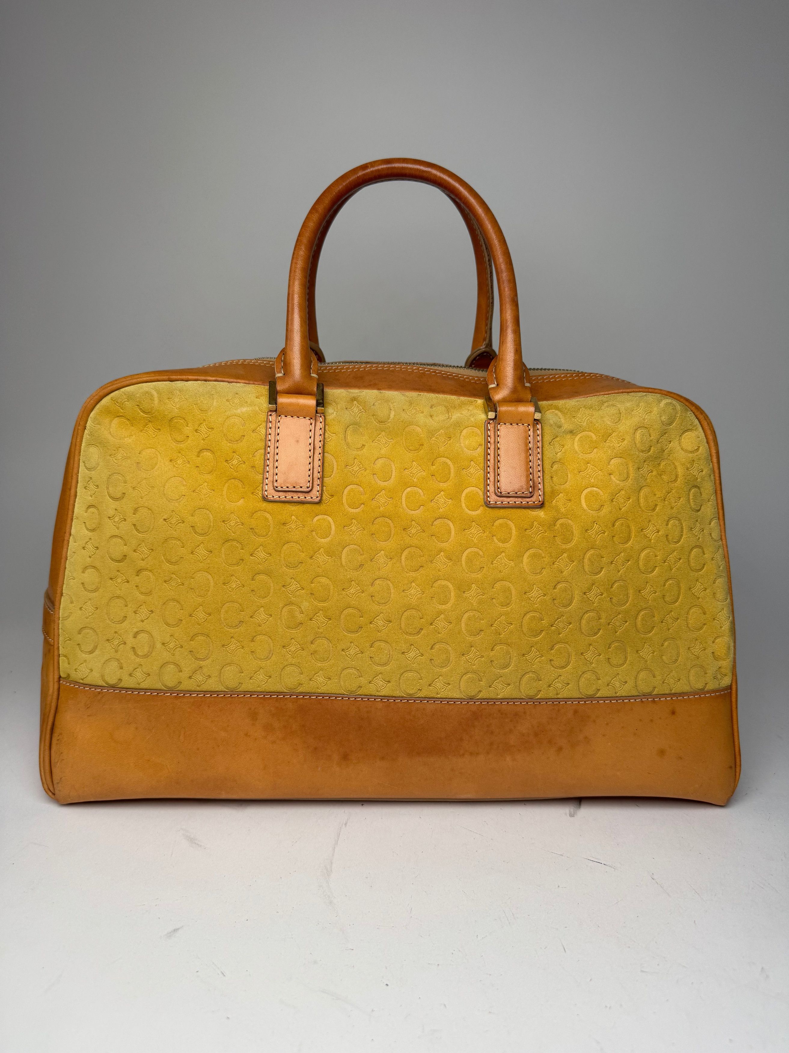 Celine Vintage Paris Macadam Monogram Weekender Duffel Bag Brown Ye Size ONE SIZE - 2 Thumbnail
