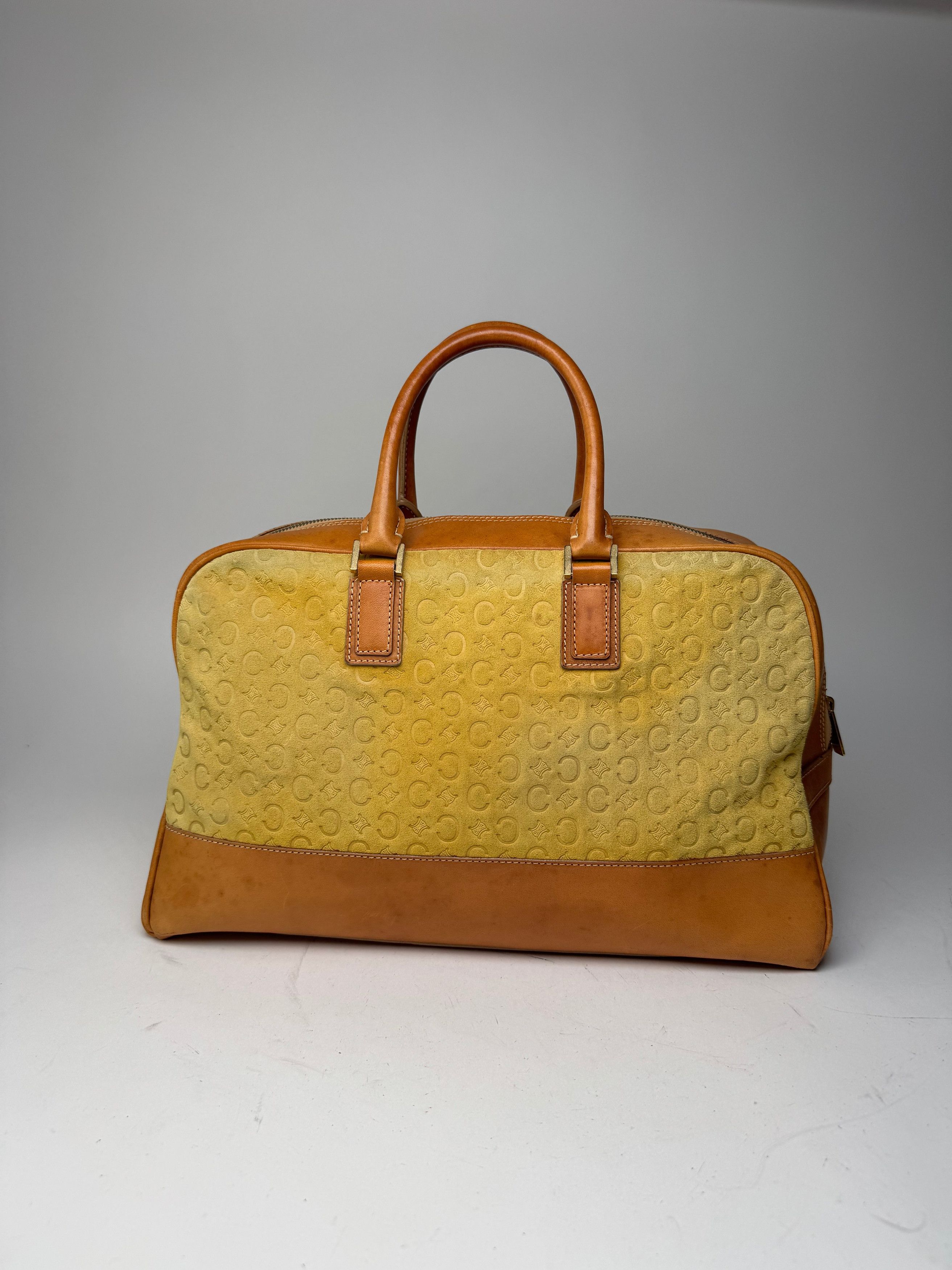 Celine Vintage Paris Macadam Monogram Weekender Duffel Bag Brown Ye Size ONE SIZE - 14 Thumbnail