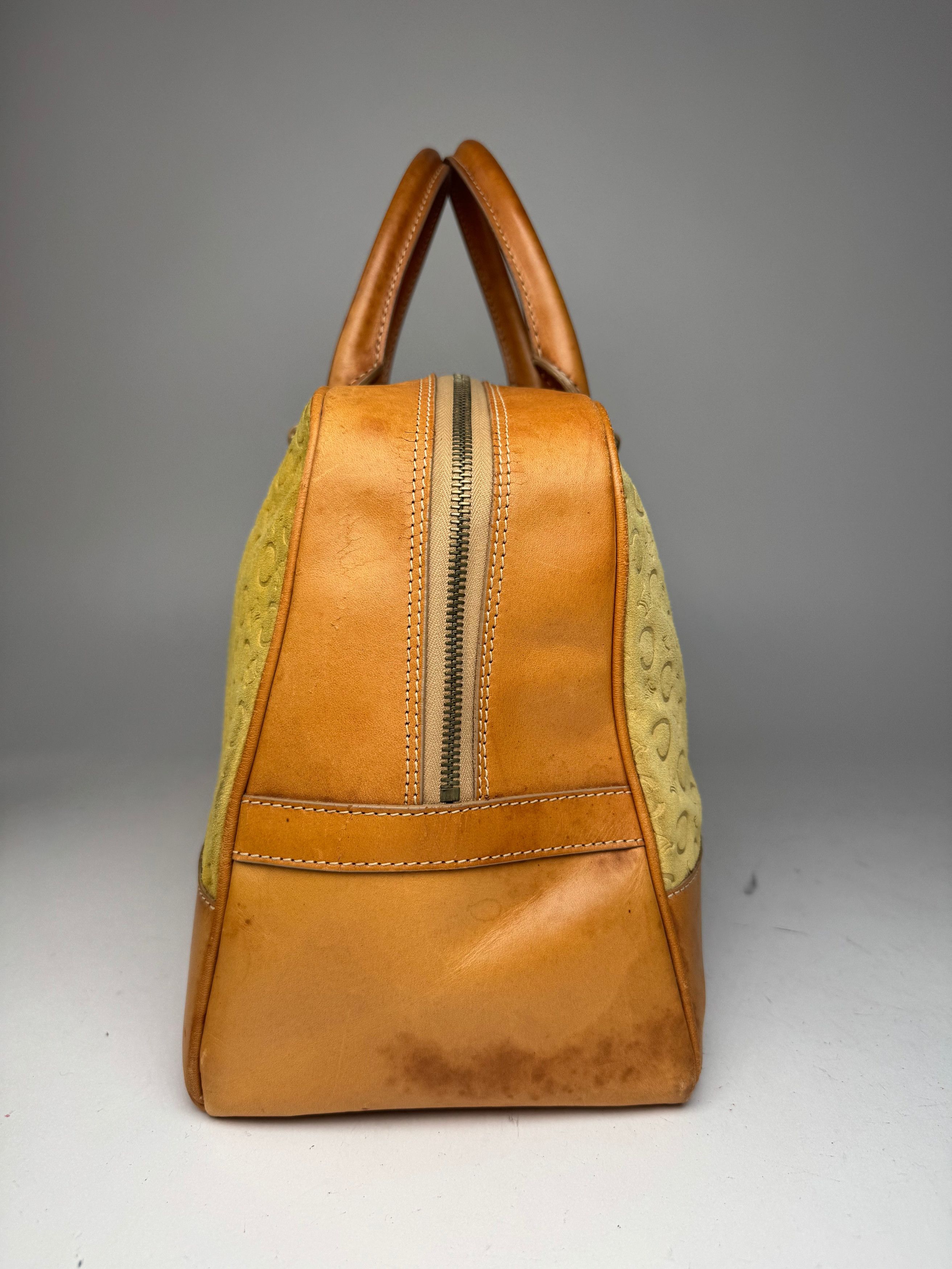 Celine Vintage Paris Macadam Monogram Weekender Duffel Bag Brown Ye Size ONE SIZE - 9 Thumbnail