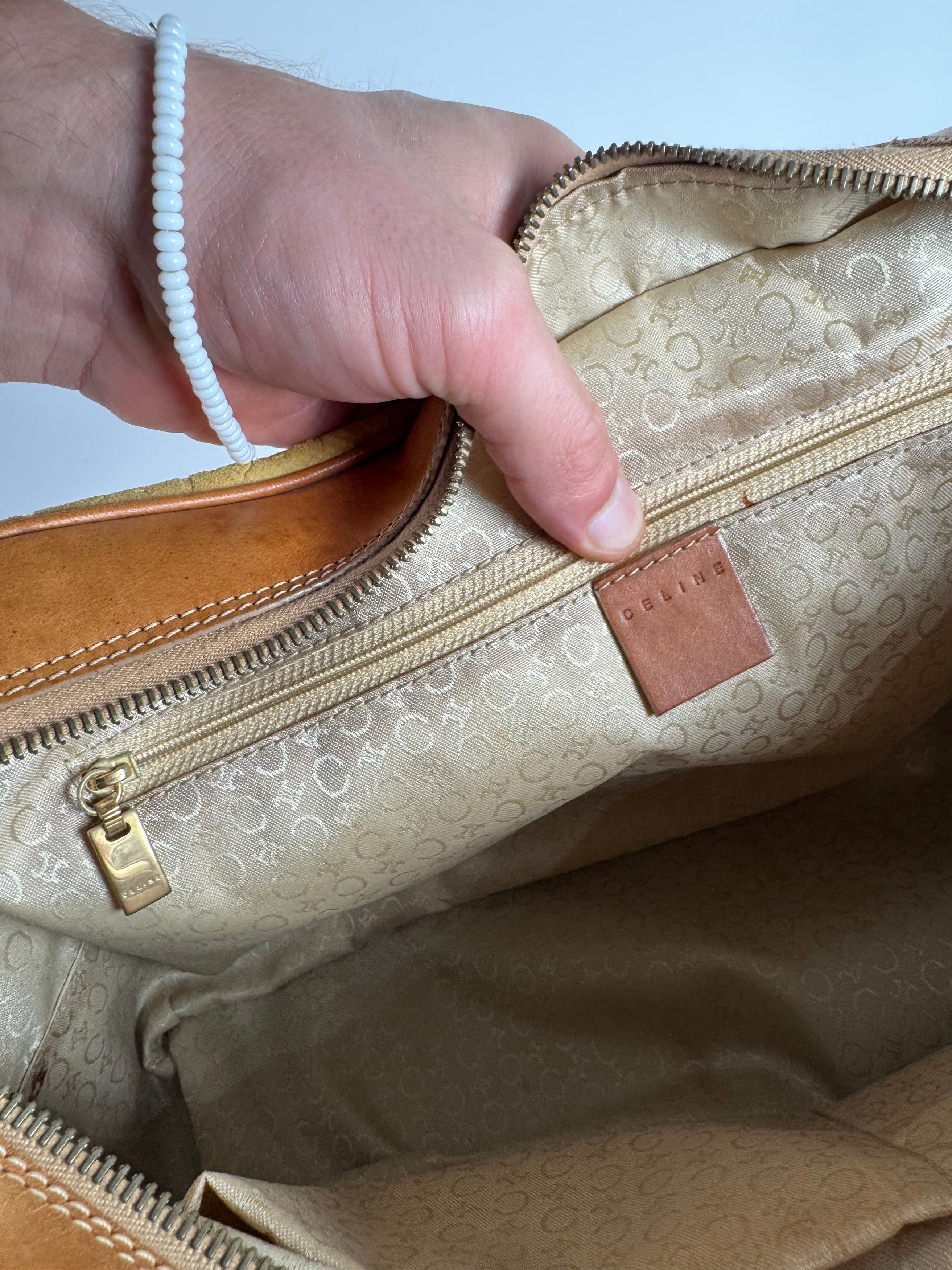 Celine Vintage Paris Macadam Monogram Weekender Duffel Bag Brown Ye Size ONE SIZE - 5 Thumbnail