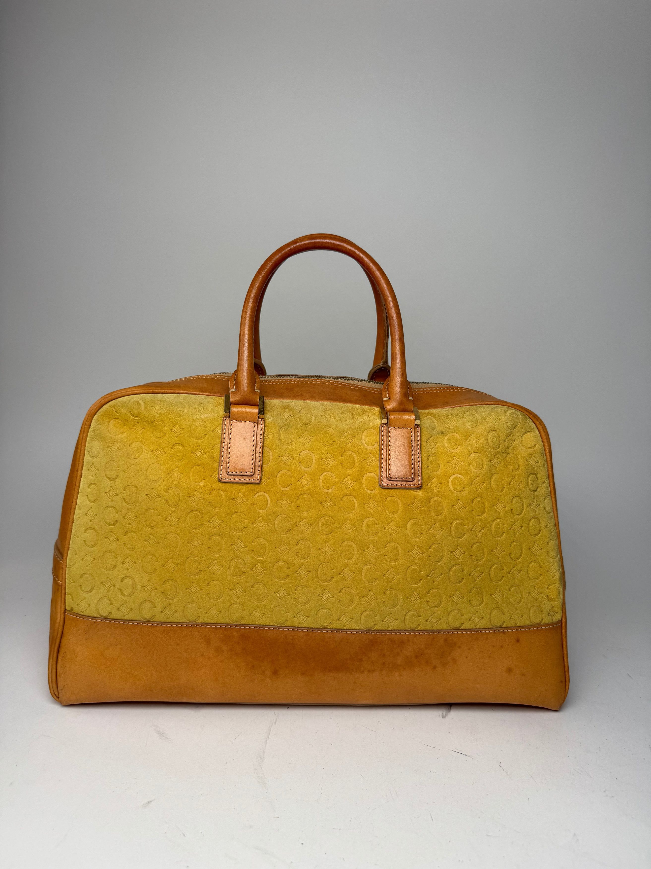 Celine Vintage Paris Macadam Monogram Weekender Duffel Bag Brown Ye Size ONE SIZE - 8 Thumbnail