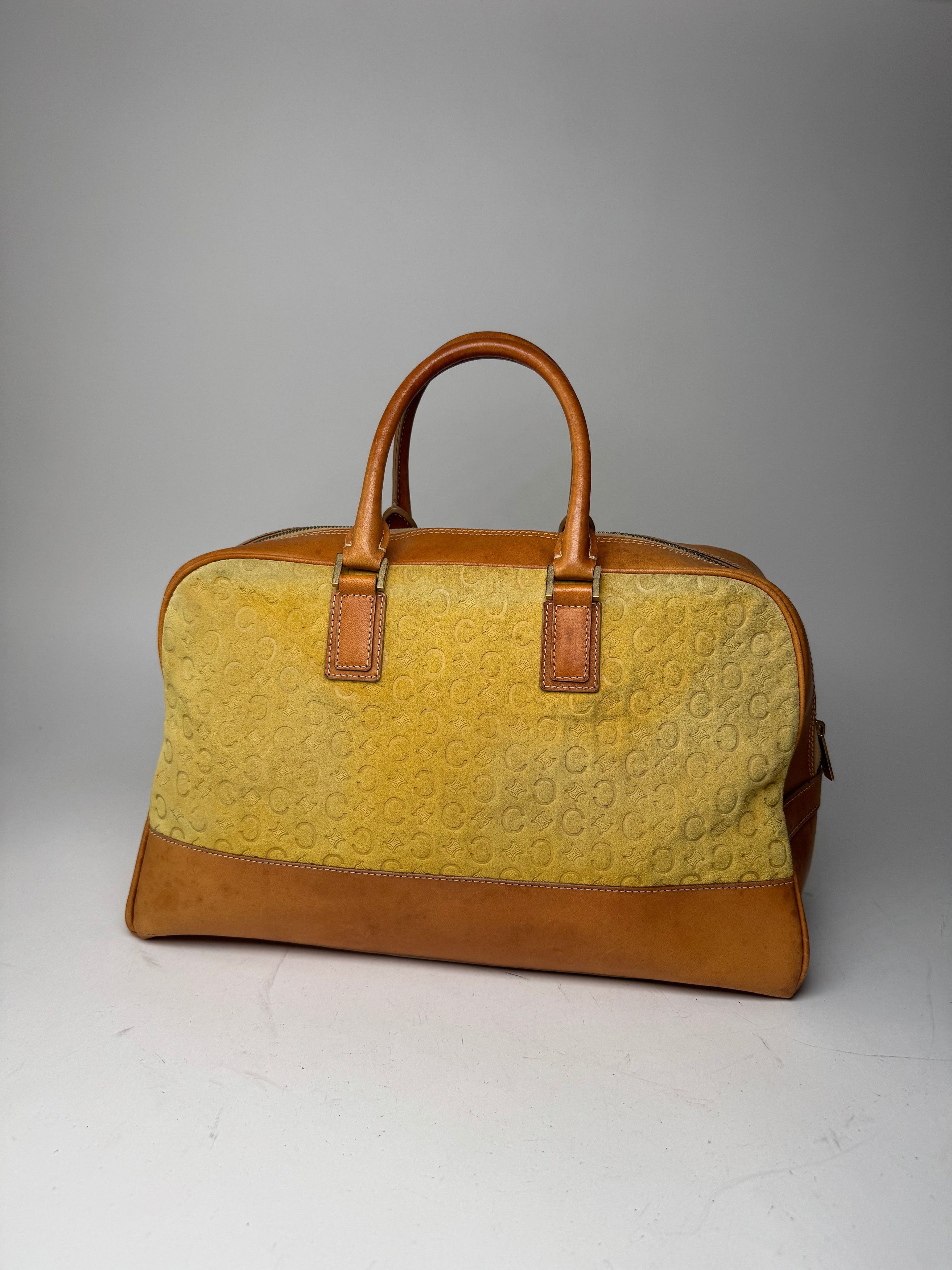 Celine Vintage Paris Macadam Monogram Weekender Duffel Bag Brown Ye Size ONE SIZE - 6 Thumbnail