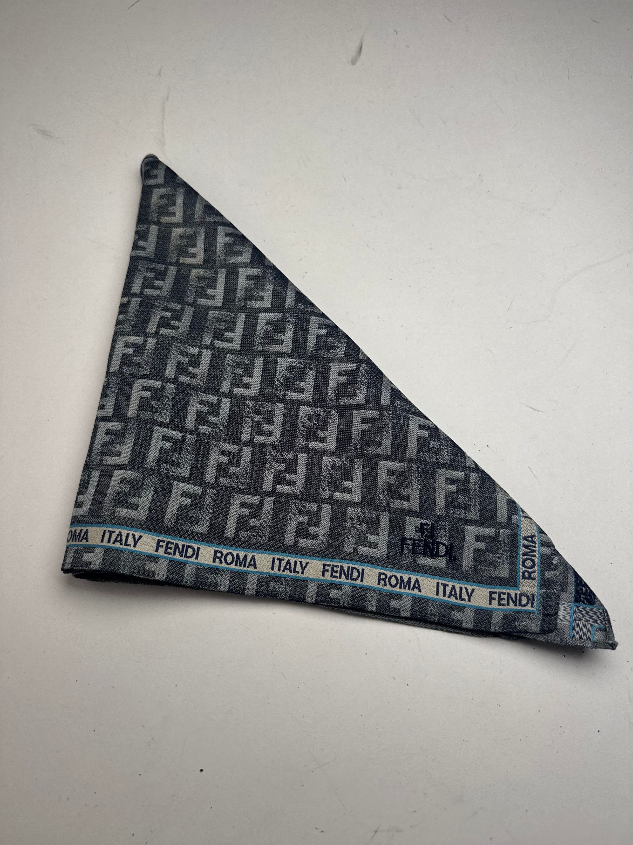 Fendi Vintage FF monogram Scarf Grey Blue Size ONE SIZE - 10 Thumbnail