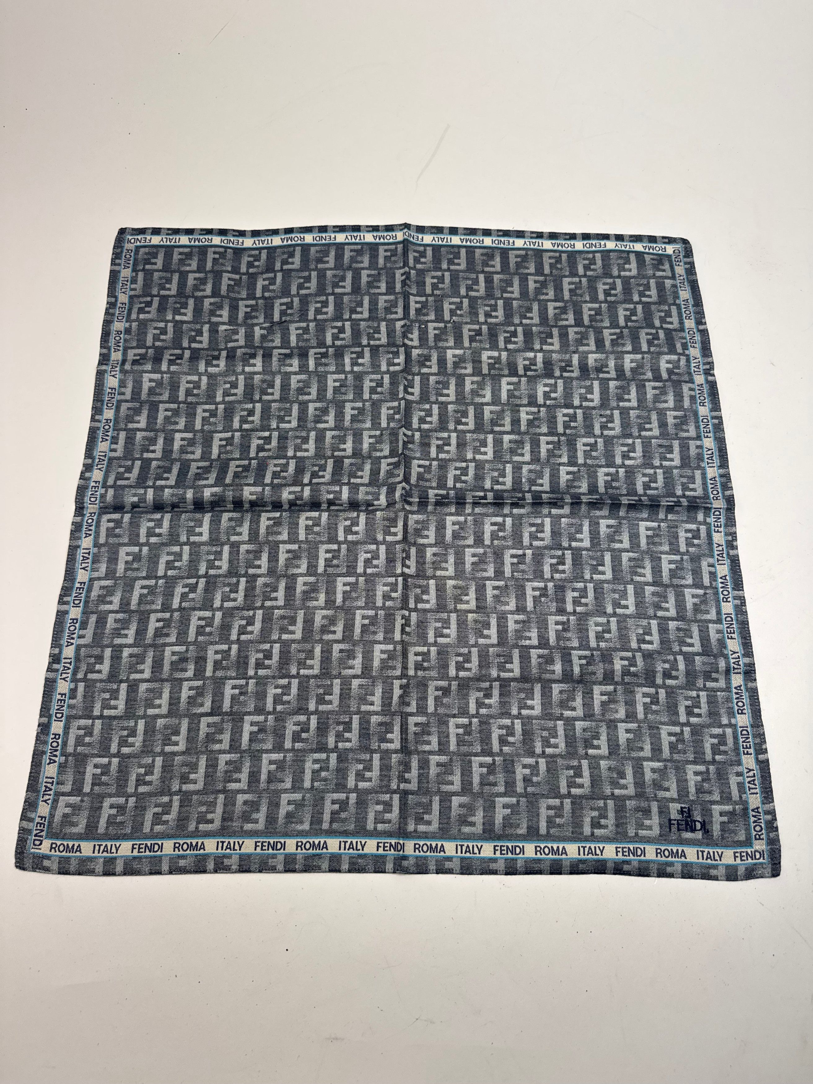 Fendi Vintage FF monogram Scarf Grey Blue Size ONE SIZE - 5 Thumbnail