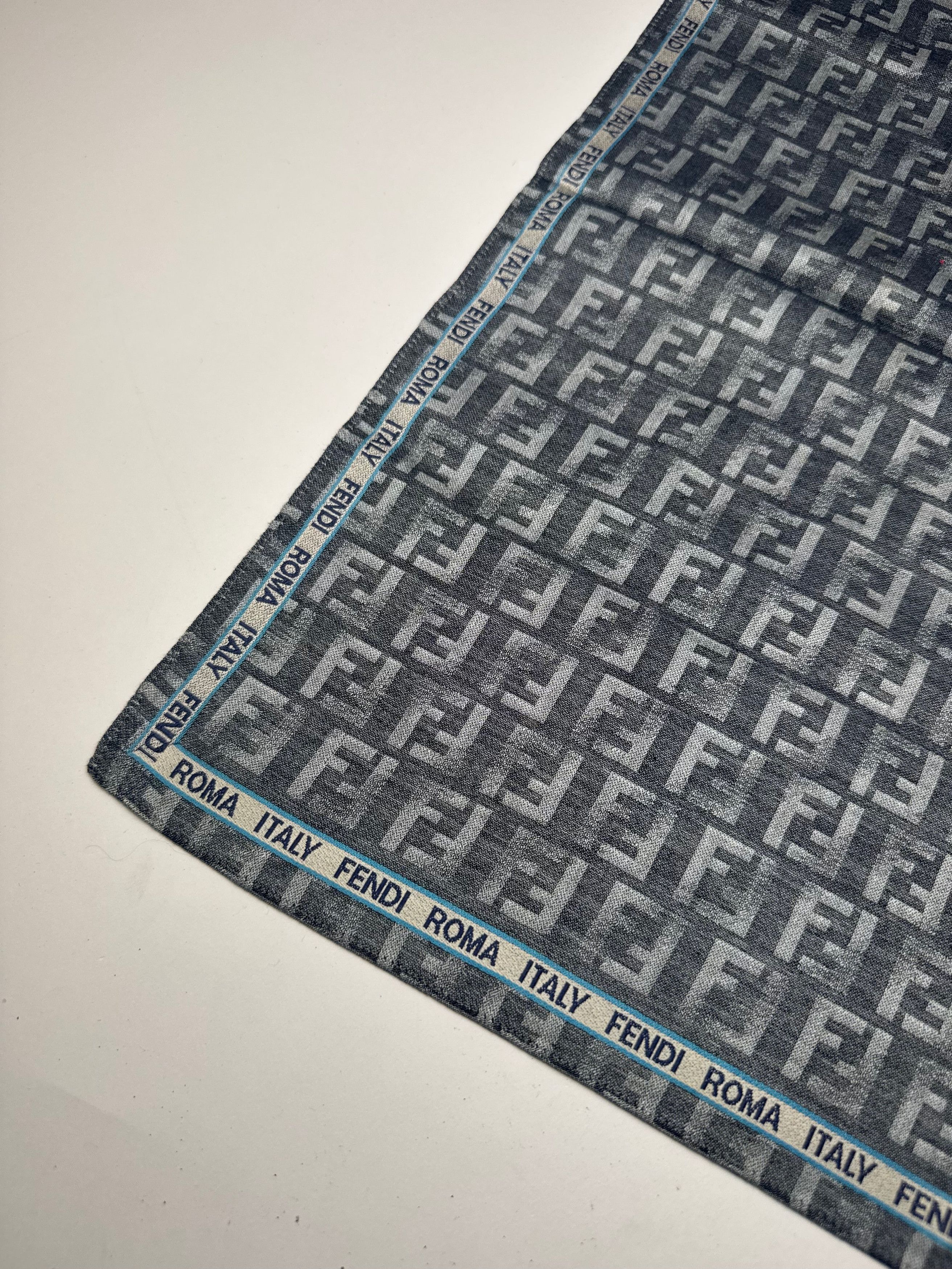 Fendi Vintage FF monogram Scarf Grey Blue Size ONE SIZE - 6 Thumbnail