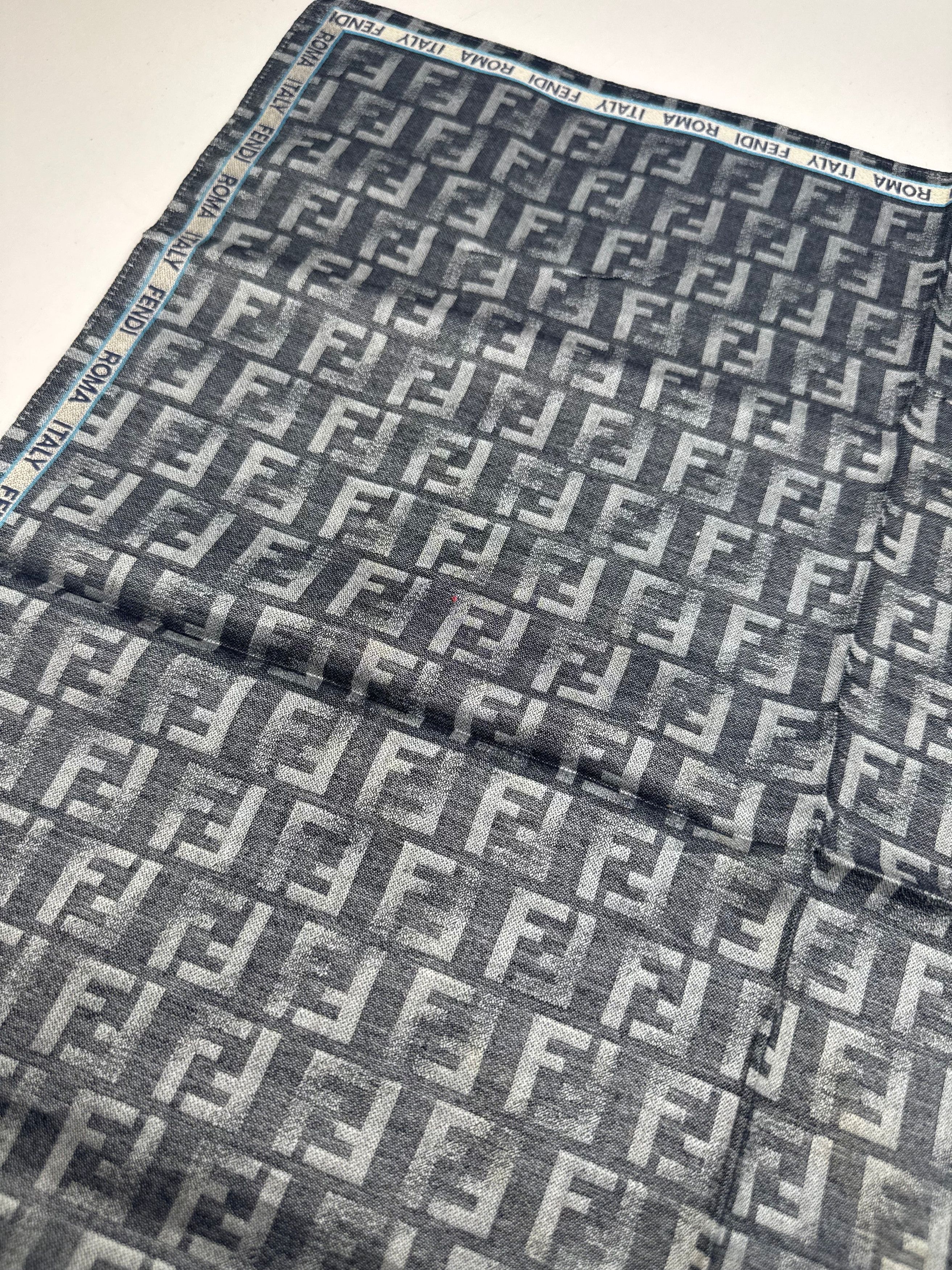 Fendi Vintage FF monogram Scarf Grey Blue Size ONE SIZE - 7 Thumbnail