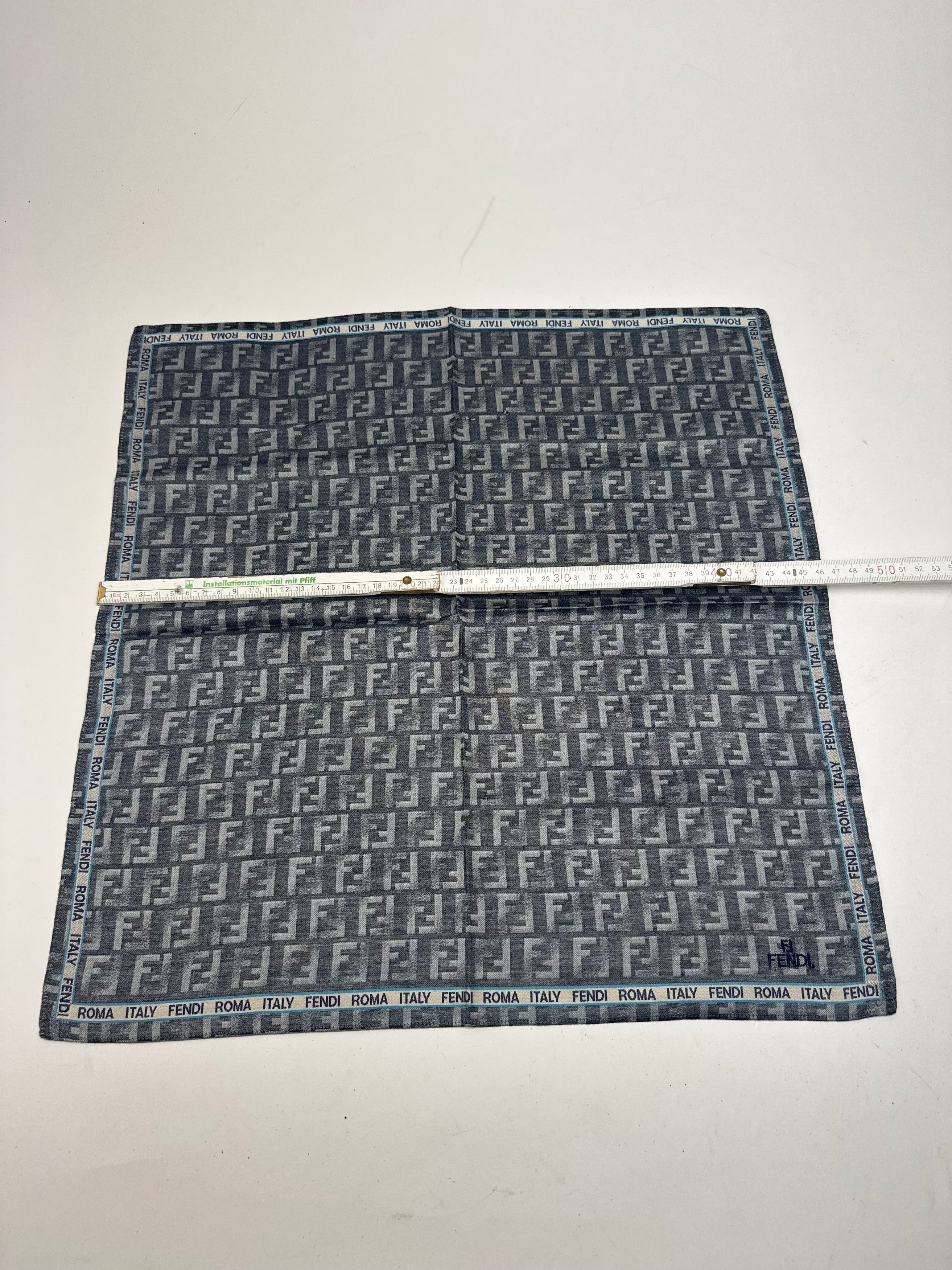 Fendi Vintage FF monogram Scarf Grey Blue Size ONE SIZE - 9 Thumbnail