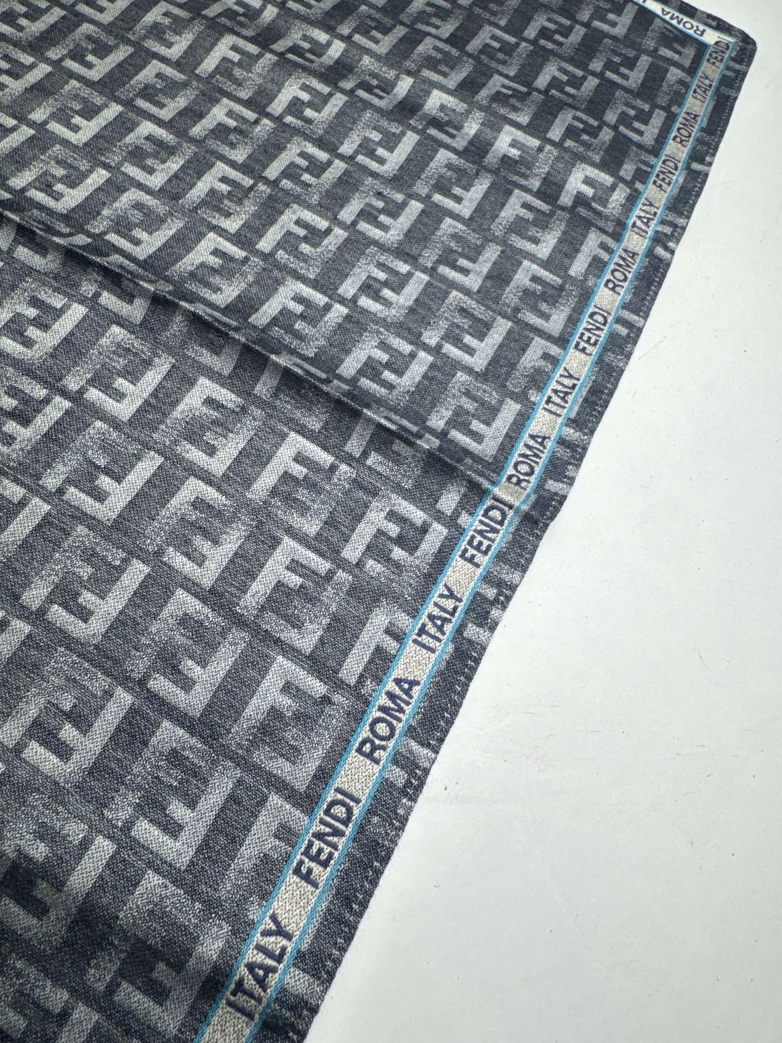 Fendi Vintage FF monogram Scarf Grey Blue Size ONE SIZE - 3 Thumbnail