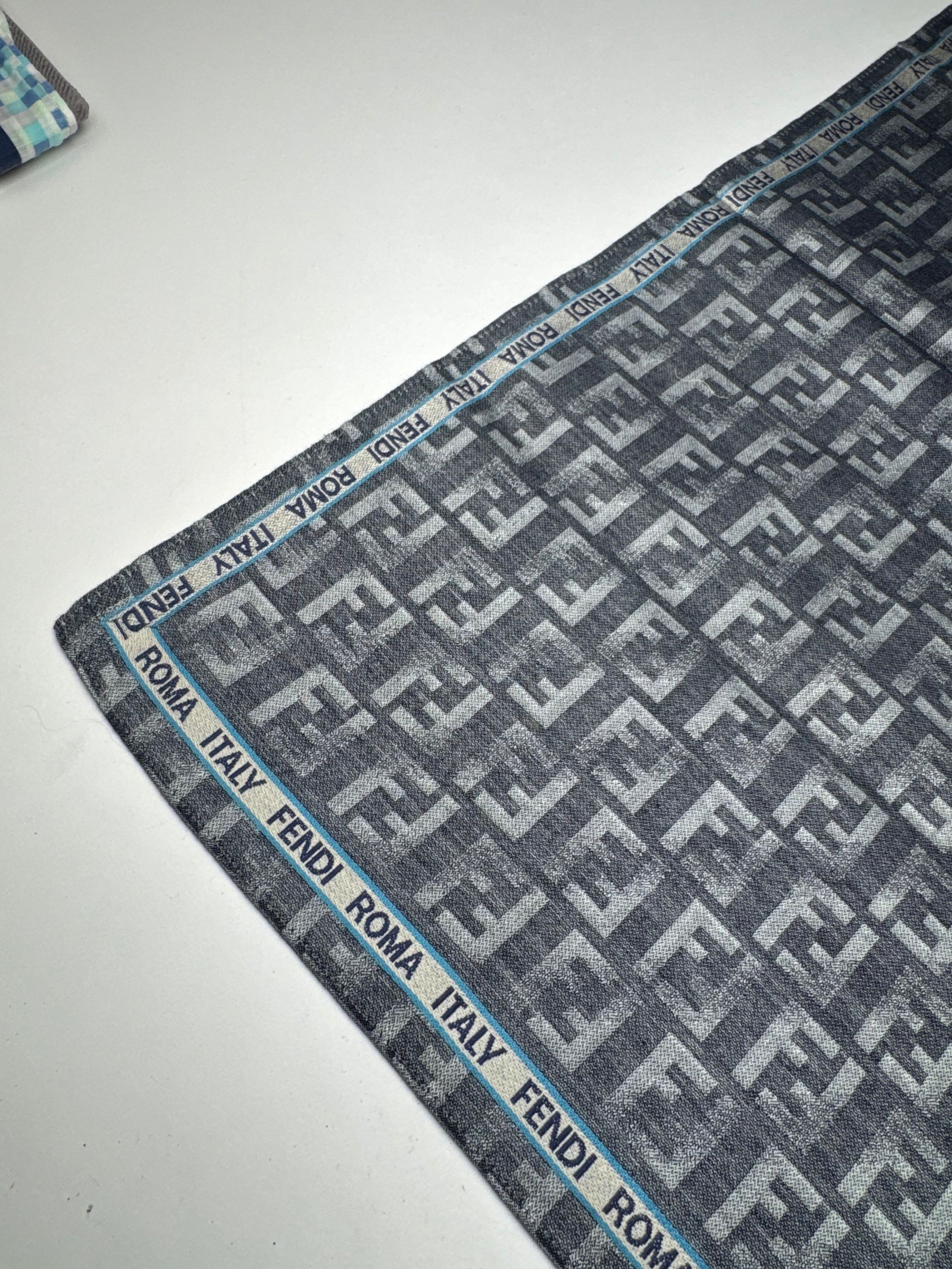 Fendi Vintage FF monogram Scarf Grey Blue Size ONE SIZE - 4 Thumbnail