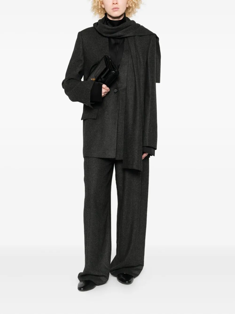 Toteme VISCOSE WOOL "SCARF" BLAZER Size S / US 4 / IT 40 - 4 Thumbnail