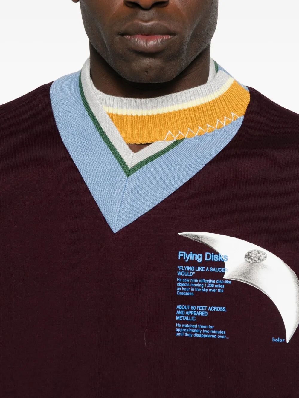 Kolor "CUT & SEW 07" V NECK SWEATER Size US M / EU 48-50 / 2 - 7 Thumbnail