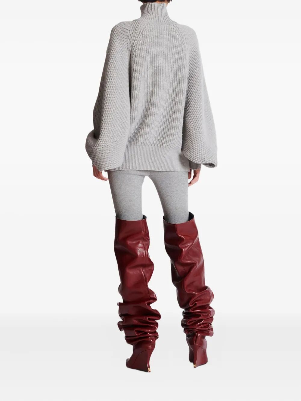 Balmain BATWING RIBBED KNIT PULL Size M / US 6-8 / IT 42-44 - 3 Thumbnail