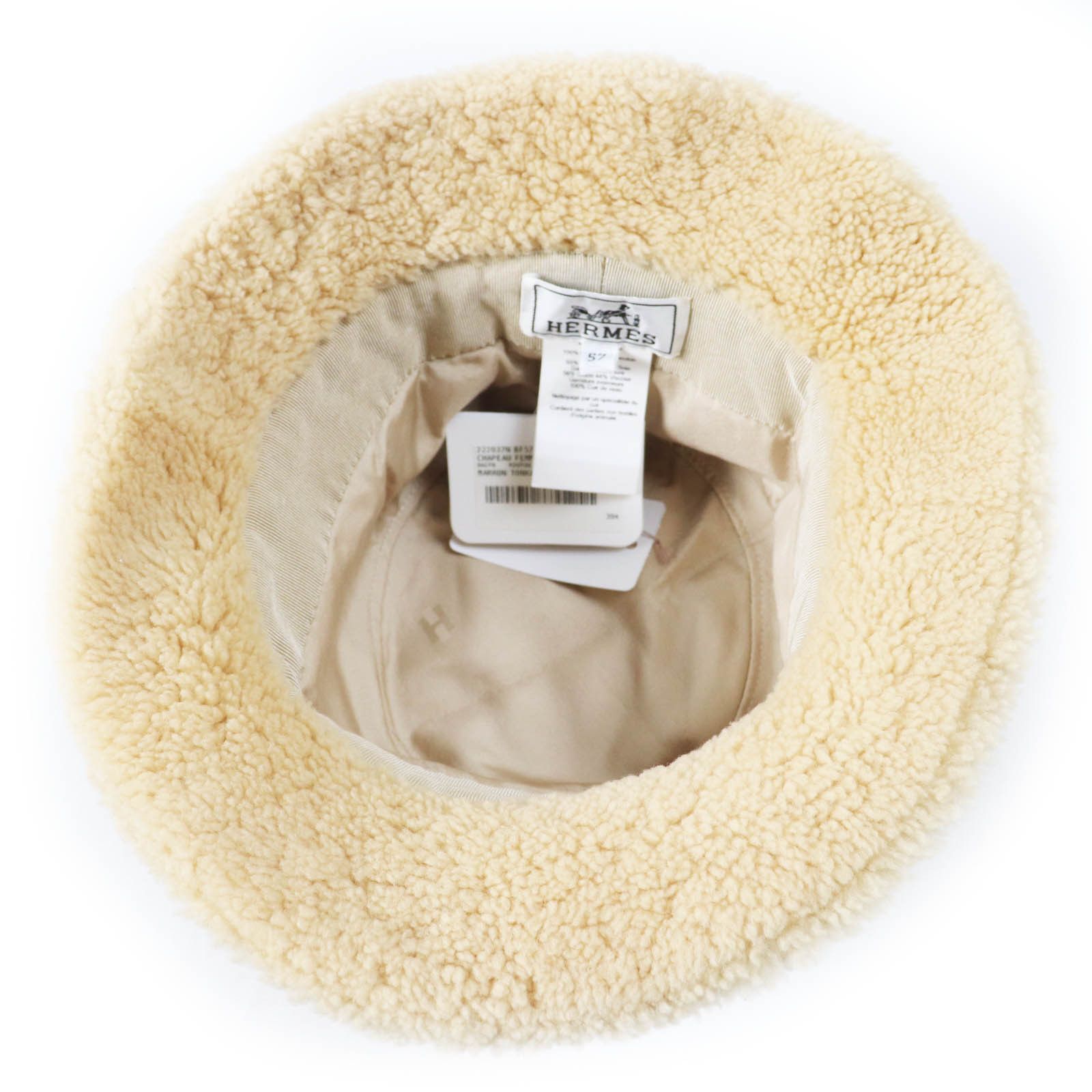 Hermes Hermes Hermes Fove Sheep leather Cowhide Bucket Hat Leather Hats DUTY FREE for USA Size ONE SIZE - 5 Thumbnail