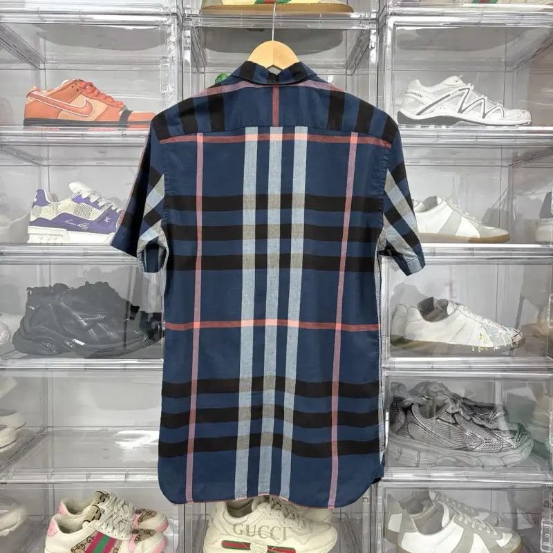 Burberry Burberry Blue Cotton Short Sleeve Shirt Size US S / EU 44-46 / 1 - 2 Thumbnail