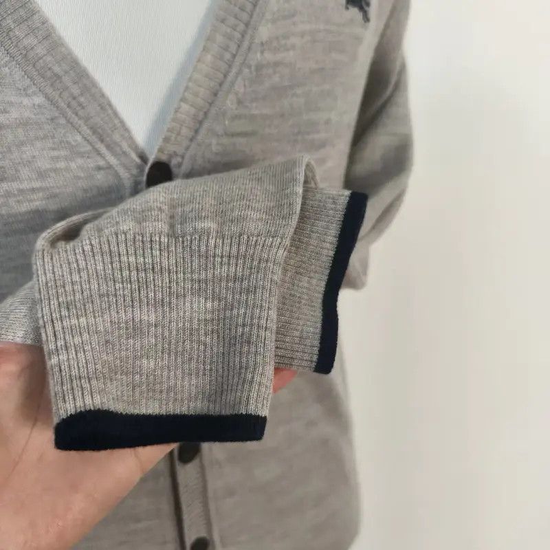 Burberry Burberry Gray Wool Striped Cardigan for Men Size US M / EU 48-50 / 2 - 4 Thumbnail