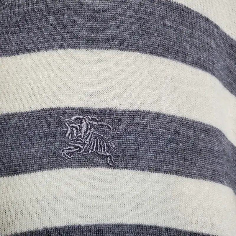 Burberry Burberry Grey Striped Wool Long Sleeve Knitwear Size US L / EU 52-54 / 3 - 7 Thumbnail