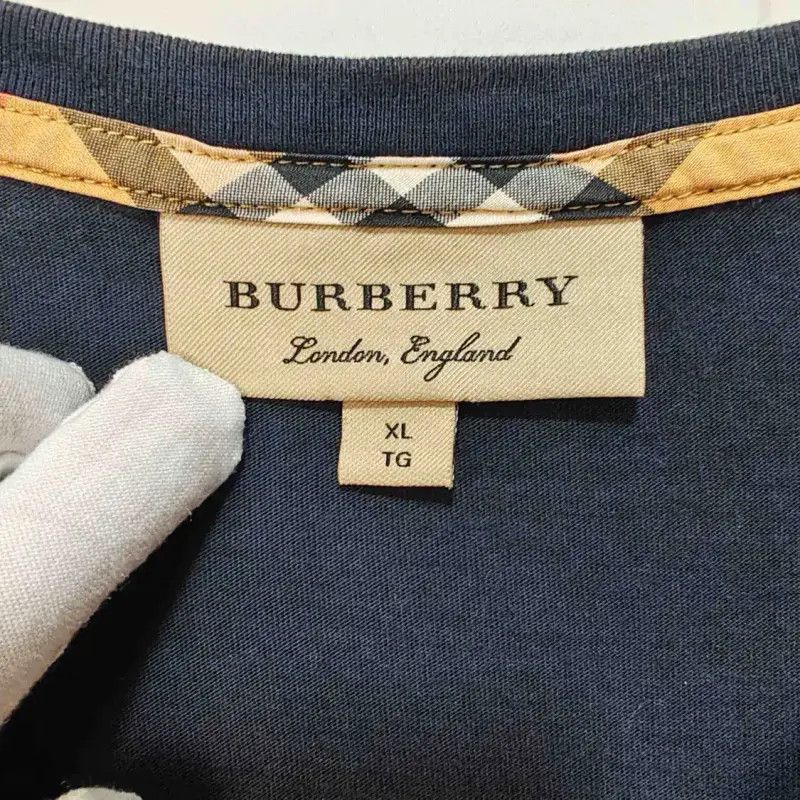 Burberry Burberry Navy Cotton Men's T-Shirt Size US XL / EU 56 / 4 - 3 Thumbnail