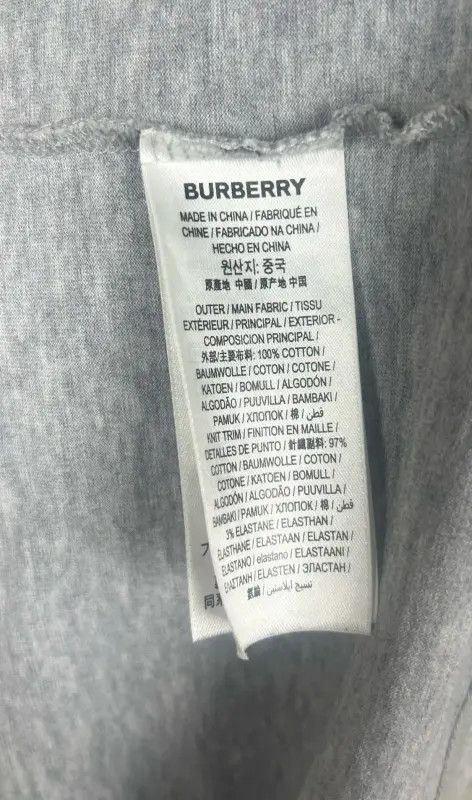 Burberry Burberry Gray Cotton Men's T-Shirt Size US M / EU 48-50 / 2 - 5 Thumbnail