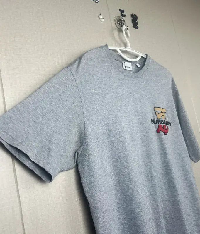 Burberry Burberry Gray Cotton Men's T-Shirt Size US M / EU 48-50 / 2 - 2 Thumbnail