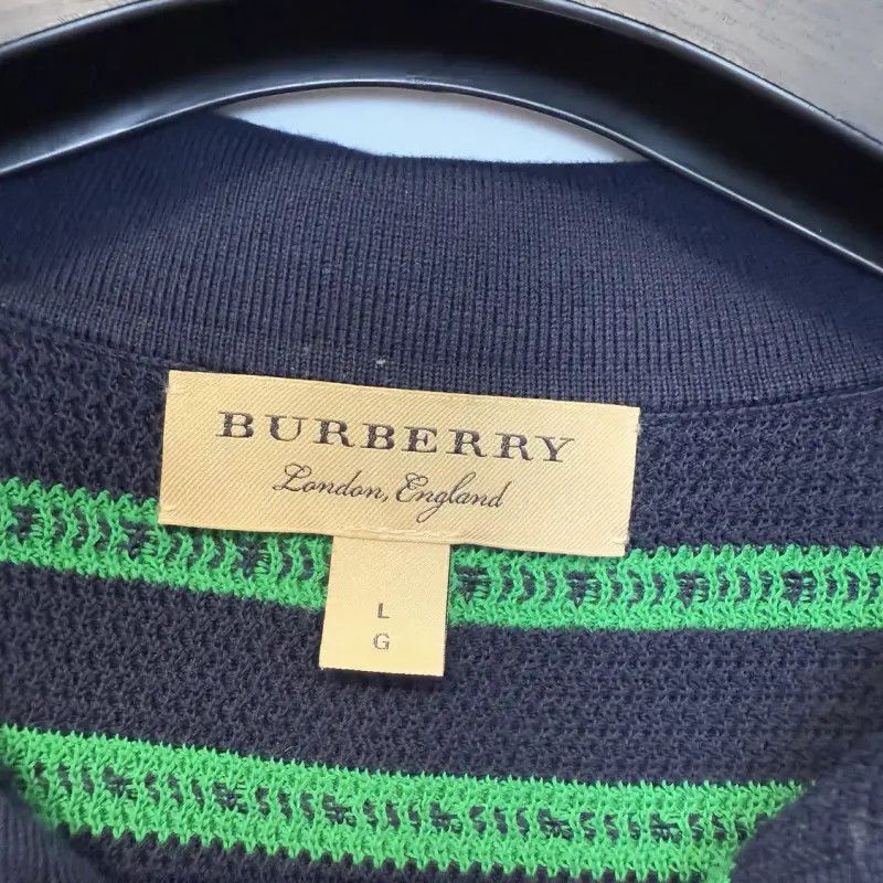 Burberry Burberry Green Striped Short Sleeve Polo Size US L / EU 52-54 / 3 - 3 Thumbnail
