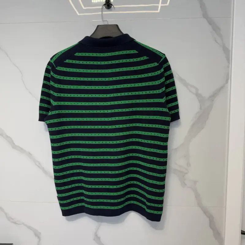 Burberry Burberry Green Striped Short Sleeve Polo Size US L / EU 52-54 / 3 - 2 Thumbnail