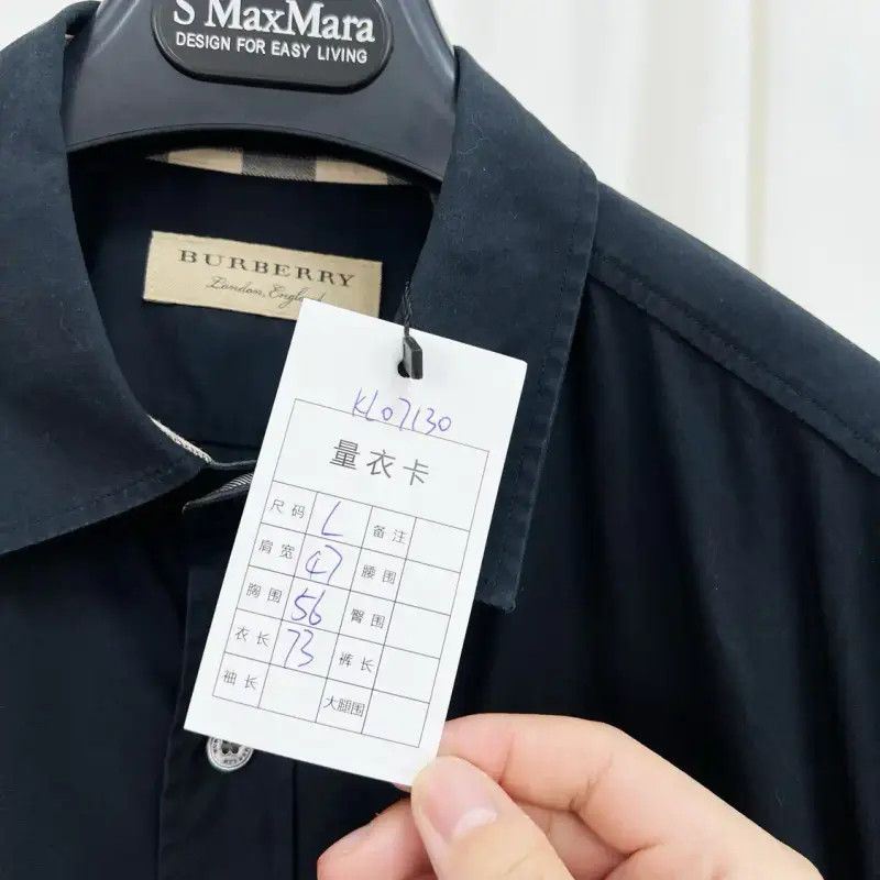 Burberry Burberry Black Cotton Long Sleeve Shirt for Men Size US L / EU 52-54 / 3 - 8 Thumbnail