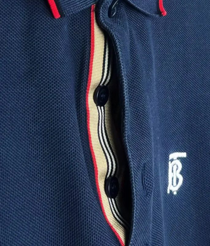 Burberry Burberry Men's Navy Cotton Polo Shirt Size US S / EU 44-46 / 1 - 2 Thumbnail