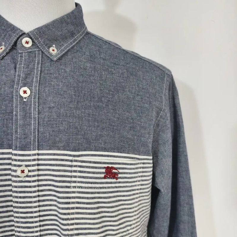 Burberry Burberry Men's Long Sleeve Color Block Shirt Size US M / EU 48-50 / 2 - 2 Thumbnail