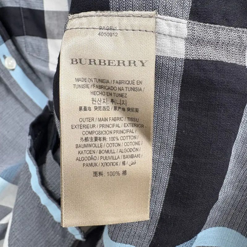 Burberry Burberry Gray Checkered Cotton Shirt Size US S / EU 44-46 / 1 - 5 Thumbnail