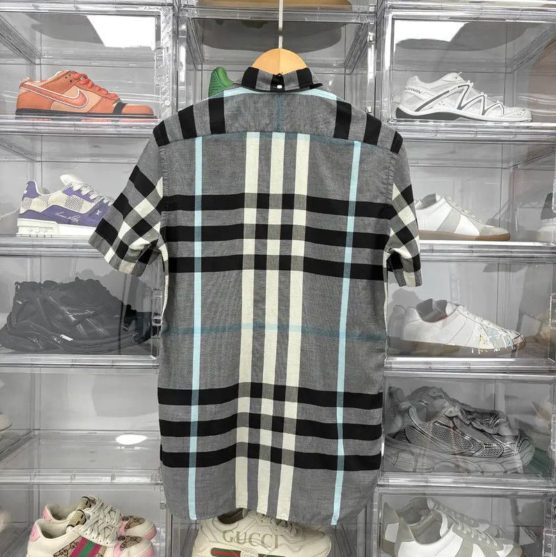 Burberry Burberry Gray Checkered Cotton Shirt Size US S / EU 44-46 / 1 - 2 Thumbnail