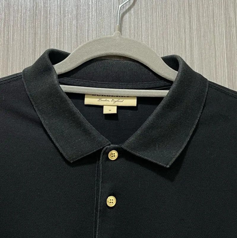 Burberry Burberry Black Cotton Men's Polo Shirt Size US M / EU 48-50 / 2 - 2 Thumbnail