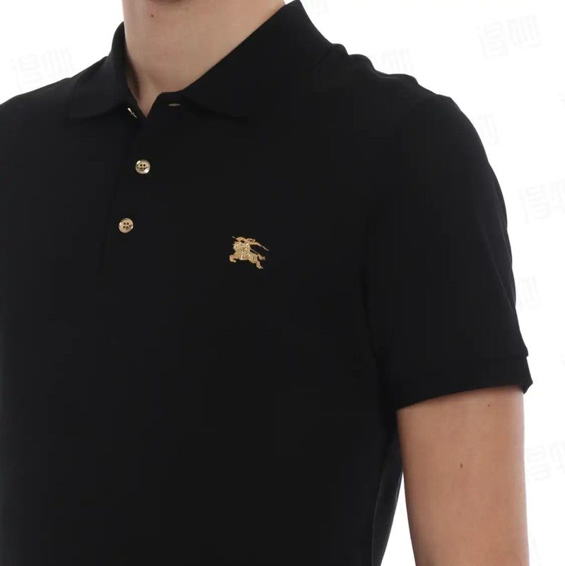 Burberry Burberry Black Cotton Men's Polo Shirt Size US M / EU 48-50 / 2 - 9 Thumbnail