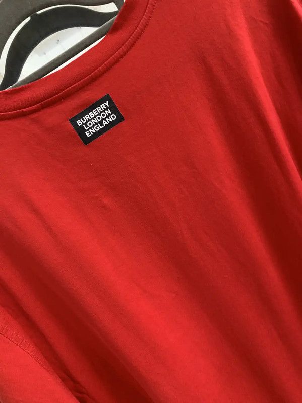 Burberry Burberry Red Cotton Short Sleeve T-Shirt Size US L / EU 52-54 / 3 - 5 Thumbnail