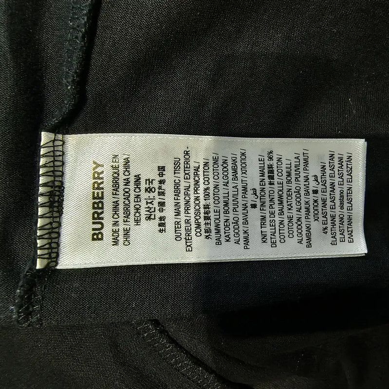 Burberry Burberry Black Cotton T-Shirt for Men Size US L / EU 52-54 / 3 - 5 Thumbnail