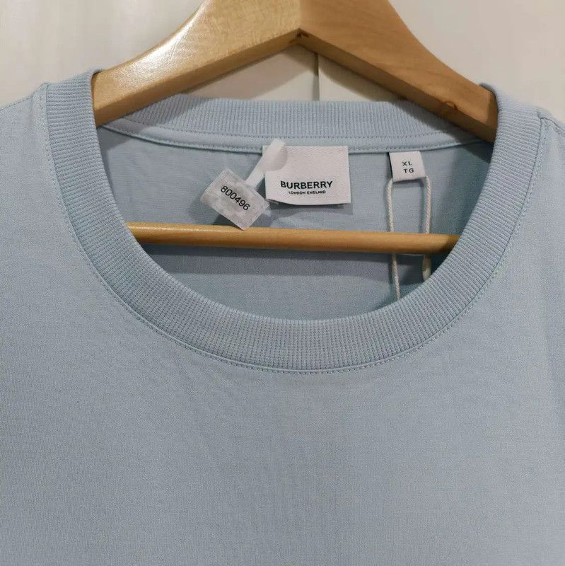 Burberry Burberry Light Blue Cotton Embroidered T-Shirt Size US L / EU 52-54 / 3 - 3 Thumbnail