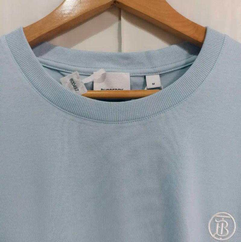 Burberry Burberry Blue Cotton Summer Short Sleeve T-Shirt Size US M / EU 48-50 / 2 - 3 Thumbnail